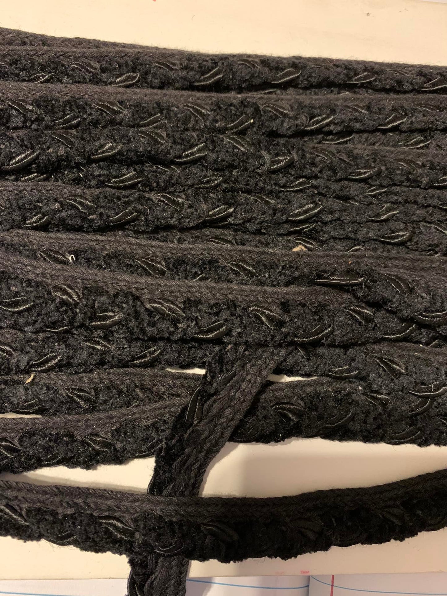 Vintage Black Braided Gimp 3/4" Trim (Sold by the Yard)