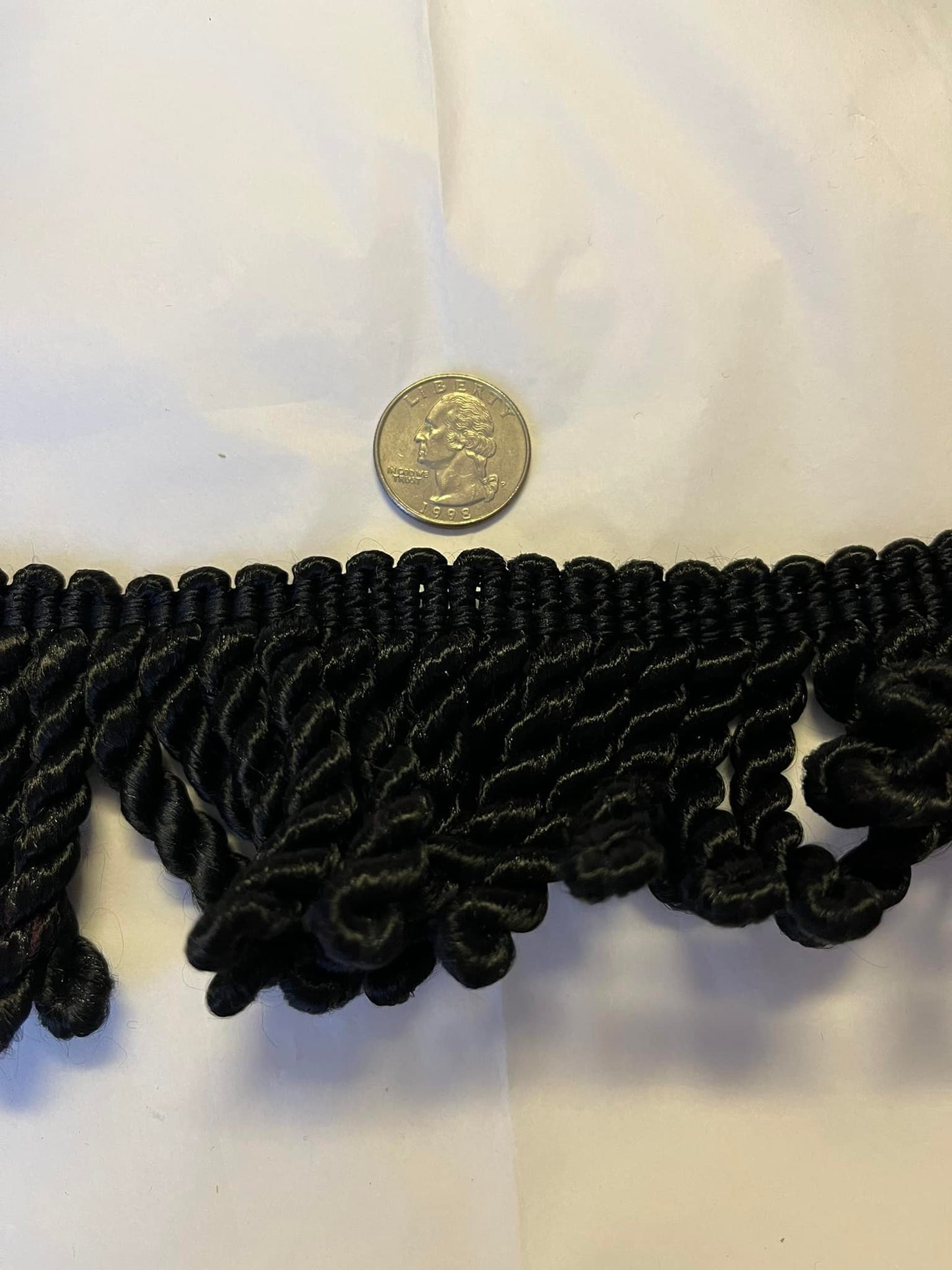 Vintage 2" Black Tassel Trim - Sold by the Yard